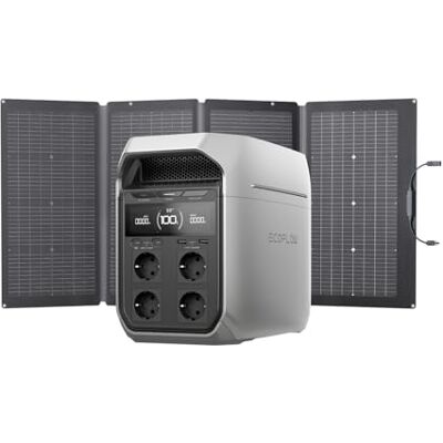 EF ECOFLOW ECOFLOW DELTA 3 Plus Générateur solaire avec panneau solaire bifacial de 220 W, entrée solaire de 1000 W, batterie LiFePO4, station d'alimentation portable 1024 Wh pour la sauvegarde à domicile EF ECOFLOW ECOFLOW DELTA 3 Plus Générateur solaire avec panneau solaire bifacial de 220 W, entrée solaire de 1000 W, batterie LiFePO4, station d'alimentation portable 1024 Wh pour la sauvegarde à domicile