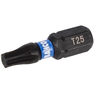 Bahco Piques d'impact 1/4" pour vis à tête TORX® T25 de 25 mm – Pack de 10 pièces Bahco Piques d'impact 1/4" pour vis à tête TORX® T25 de 25 mm – Pack de 10 pièces