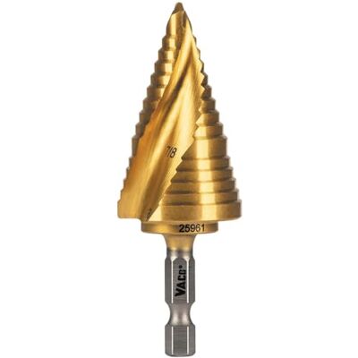 KLEIN TOOLS VACO 25961 Foret étagé, 2,2 à 3,8 cm, spirale à double cannelure, coupe métal fin, plastique, aluminium, bois, tige hexagonale de 6,35 mm, VACO KLEIN TOOLS VACO 25961 Foret étagé, 2,2 à 3,8 cm, spirale à double cannelure, coupe métal fin, plastique, aluminium, bois, tige hexagonale de 6,35 mm, VACO