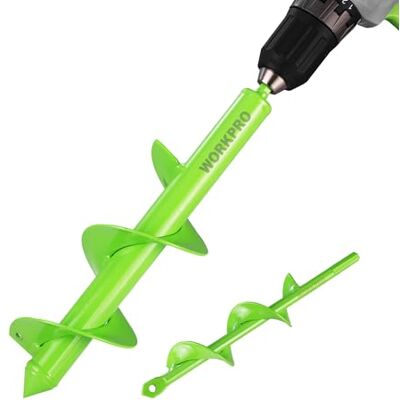 WORKPRO Lot de 2 forets de jardin pour perceuse électrique, vis à spirale sans fil, perceuse manuelle, outil de creuser pour plantes et trous (8 x 30 cm et 4 x 22 cm) WORKPRO Lot de 2 forets de jardin pour perceuse électrique, vis à spirale sans fil, perceuse manuelle, outil de creuser pour plantes et trous (8 x 30 cm et 4 x 22 cm)