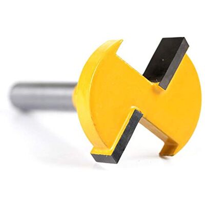 Walfront Fraise à défoncer en T en carbure cémenté pour le travail du bois dur, le liège, le traitement du bois synthétique (27 mm-jaune) Walfront Fraise à défoncer en T en carbure cémenté pour le travail du bois dur, le liège, le traitement du bois synthétique (27 mm-jaune)