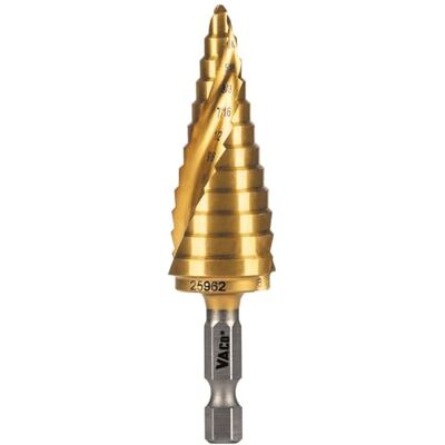 KLEIN TOOLS VACO 25962 Foret étagé, 3/16 à 7/8", spirale à double cannelure, coupe métal fin, plastique, aluminium, bois, tige hexagonale de 6,35 mm, VACO KLEIN TOOLS VACO 25962 Foret étagé, 3/16 à 7/8", spirale à double cannelure, coupe métal fin, plastique, aluminium, bois, tige hexagonale de 6,35 mm, VACO