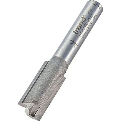 TREND Fraise droite professionnelle avec tige de 6,35 mm Réf. : 3/5X1/4TC Diamètre : 9 mm Longueur de coupe : 19 mm Pointe en carbure de tungstène TREND Fraise droite professionnelle avec tige de 6,35 mm Réf. : 3/5X1/4TC Diamètre : 9 mm Longueur de coupe : 19 mm Pointe en carbure de tungstène