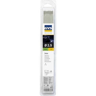 GYS ELECTRODES Inox 316L ø2, 5 Blister de 10 CONSOMMABLE Soudure Arc/MMA Toutes positions A L'electrode Amorcage Des 40V GYS ELECTRODES Inox 316L ø2, 5 Blister de 10 CONSOMMABLE Soudure Arc/MMA Toutes positions A L'electrode Amorcage Des 40V