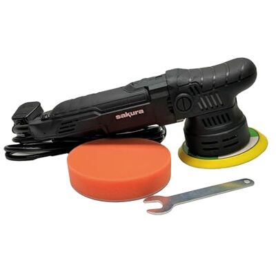 Sakura Polisseuse double action 240 V SS5439 pour voiture, polissage, vitesse variable 2000-6800 tr/min, tampon de polissage de 125 mm, câble secteur de 2,8 m Sakura Polisseuse double action 240 V SS5439 pour voiture, polissage, vitesse variable 2000-6800 tr/min, tampon de polissage de 125 mm, câble secteur de 2,8 m