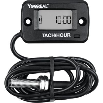 YOOREAL Tachymètre à arbre rotatif Compteur d’heures, ramassage magnétique, entretien, arrêt de l’affichage pour générateur tout arbre/engrenage rotatif ou poulie d’équipement externe. YOOREAL Tachymètre à arbre rotatif Compteur d’heures, ramassage magnétique, entretien, arrêt de l’affichage pour générateur tout arbre/engrenage rotatif ou poulie d’équipement externe.