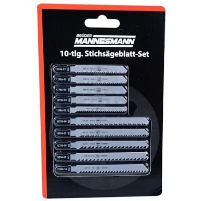 Mannesmann Brüder Lot de 10 lames de scie sauteuse M12786 Mannesmann Brüder Lot de 10 lames de scie sauteuse M12786