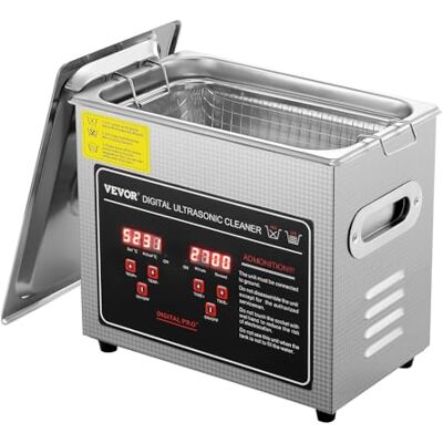 VEVOR Nettoyeur à Ultrasons 3L en Acier Inoxydable Bac Ultrasons Numérique avec Chauffage Temps et Température Réglables Appareil de Nettoyage Ultrasonique pour Bijoux Lunettes Montres Labo Clinique VEVOR Nettoyeur à Ultrasons 3L en Acier Inoxydable Bac Ultrasons Numérique avec Chauffage Temps et Température Réglables Appareil de Nettoyage Ultrasonique pour Bijoux Lunettes Montres Labo Clinique