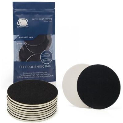 Glass Polish PRO Tampons de Polissage en Feutre 75 mm (3”) – Lot de 10 Pour le polissage du verre à l’oxyde de cérium, des métaux, des plastiques, la rénovation des phares et du vernis Glass Polish PRO Tampons de Polissage en Feutre 75 mm (3”) – Lot de 10 Pour le polissage du verre à l’oxyde de cérium, des métaux, des plastiques, la rénovation des phares et du vernis