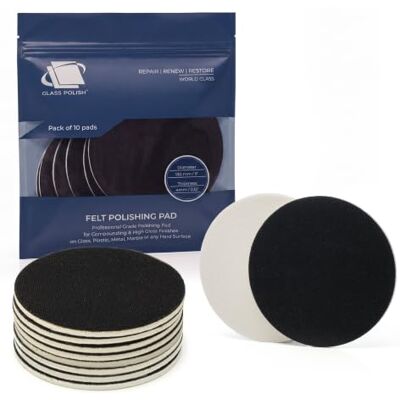 Glass Polish PRO Tampons de Polissage en Feutre 130 mm (5”) – Lot de 10 Pour le polissage du verre à l’oxyde de cérium, des métaux, des plastiques, la rénovation des phares et du vernis Glass Polish PRO Tampons de Polissage en Feutre 130 mm (5”) – Lot de 10 Pour le polissage du verre à l’oxyde de cérium, des métaux, des plastiques, la rénovation des phares et du vernis