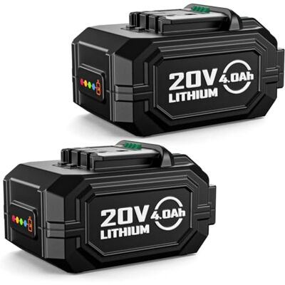KIMO Lot de 2 batteries 20 V 4000 mAh pour perceuse 20 V Souffleur de feuilles Meuleuse d'angle Scie alternative Outil oscillant Brad Clouer Technologie de protection KIMO Lot de 2 batteries 20 V 4000 mAh pour perceuse 20 V Souffleur de feuilles Meuleuse d'angle Scie alternative Outil oscillant Brad Clouer Technologie de protection