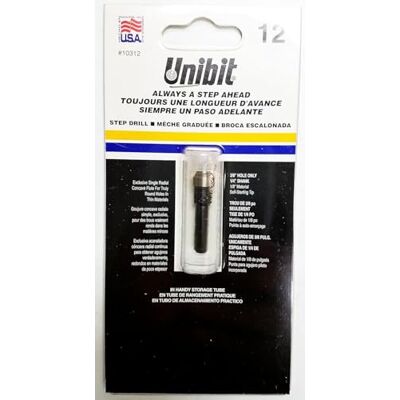 IRWIN Tools 10312ZR Unibit #12 Foret étagé 3/8", tige 1/4" (10312) Noir IRWIN Tools 10312ZR Unibit #12 Foret étagé 3/8", tige 1/4" (10312) Noir