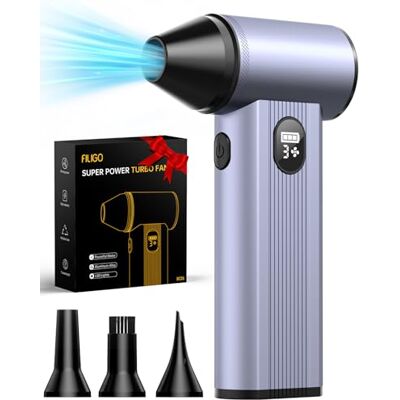 Filigo Plumeau à air comprimé avec moteur sans balais 150 000 tr/min, batterie 8000 mAh, lumière LED, souffleur électrique réglable à 4 vitesses pour la maison, la voiture, l'ordinateur, l'extérieur Filigo Plumeau à air comprimé avec moteur sans balais 150 000 tr/min, batterie 8000 mAh, lumière LED, souffleur électrique réglable à 4 vitesses pour la maison, la voiture, l'ordinateur, l'extérieur