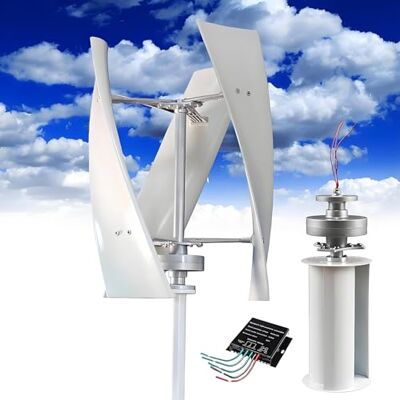 ZXSYYDS Kit générateur éolien Vertical de Jardin 20 000 W, éolienne triphasée 24 V/48 V/220 V avec contrôleur MPPT pour Applications domestiques et industrielles 48V ZXSYYDS Kit générateur éolien Vertical de Jardin 20 000 W, éolienne triphasée 24 V/48 V/220 V avec contrôleur MPPT pour Applications domestiques et industrielles 48V