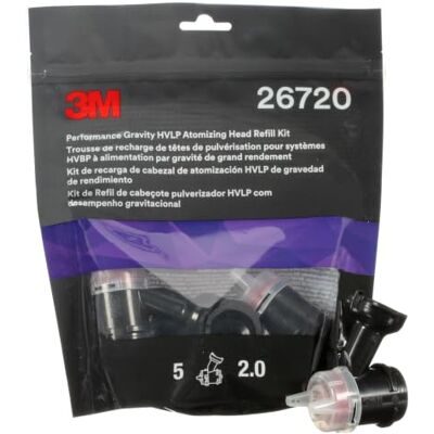 3M Kit de Recharge de Buses de Pulvérisation HVLP par Gravité, 26720, Rouge, 2.0, 5 par Pack, 5 Packs/Carton 3M Kit de Recharge de Buses de Pulvérisation HVLP par Gravité, 26720, Rouge, 2.0, 5 par Pack, 5 Packs/Carton