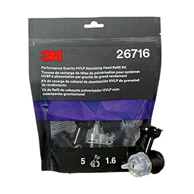 3M Kit de Recharge de Buses de Pulvérisation HVLP par Gravité, 26716, Violette, 1.6, 5 par Pack, 5 Packs/Carton 3M Kit de Recharge de Buses de Pulvérisation HVLP par Gravité, 26716, Violette, 1.6, 5 par Pack, 5 Packs/Carton