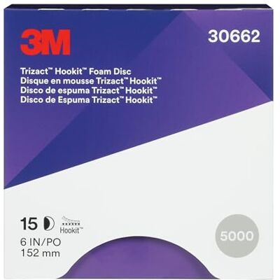 3M Trizact Trizact Hookit 30662 P5000 Lot de 15 disques en mousse, bleu, 15,2 cm 3M Trizact Trizact Hookit 30662 P5000 Lot de 15 disques en mousse, bleu, 15,2 cm