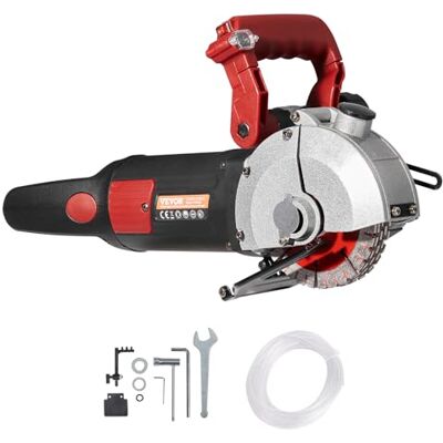 VEVOR Fraise murale électrique 41 mm profondeur, kits de fraise à fente électrique avec 8 lame 125mm, largeur de fraisage électrique 6200rpm pour scier des murs en béton, marbre, granit, brique rouge et acier VEVOR Fraise murale électrique 41 mm profondeur, kits de fraise à fente électrique avec 8 lame 125mm, largeur de fraisage électrique 6200rpm pour scier des murs en béton, marbre, granit, brique rouge et acier