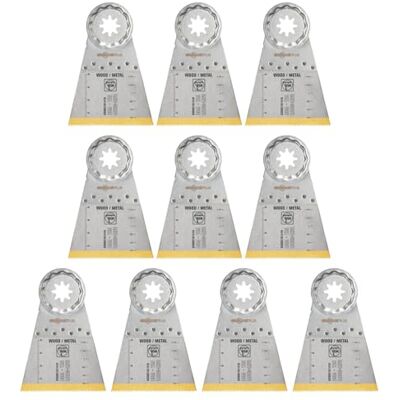 Fein Lame de scie E-Cut Long-Life bimétallique avec une longue durée de vie,lame de scie pour coupes profondes,10 Pce.,Largeur 65 mm,Longueur 50 mm, Porte-outil StarlockPlus, avec revêtement en titane Fein Lame de scie E-Cut Long-Life bimétallique avec une longue durée de vie,lame de scie pour coupes profondes,10 Pce.,Largeur 65 mm,Longueur 50 mm, Porte-outil StarlockPlus, avec revêtement en titane