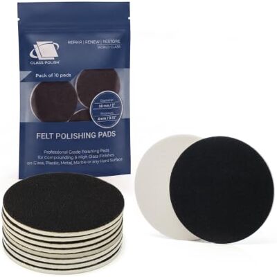 Glass Polish PRO Tampons de Polissage en Feutre 50 mm (2”) – Lot de 10 Pour le polissage du verre à l’oxyde de cérium, des métaux, des plastiques, la rénovation des phares et du vernis Glass Polish PRO Tampons de Polissage en Feutre 50 mm (2”) – Lot de 10 Pour le polissage du verre à l’oxyde de cérium, des métaux, des plastiques, la rénovation des phares et du vernis