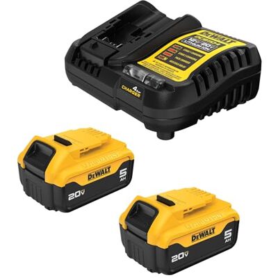 DeWalt 20 V Max XR 5,0 Ah Batterie 2 unités avec chargeur Starter Kit (DCB205-2C) DeWalt 20 V Max XR 5,0 Ah Batterie 2 unités avec chargeur Starter Kit (DCB205-2C)