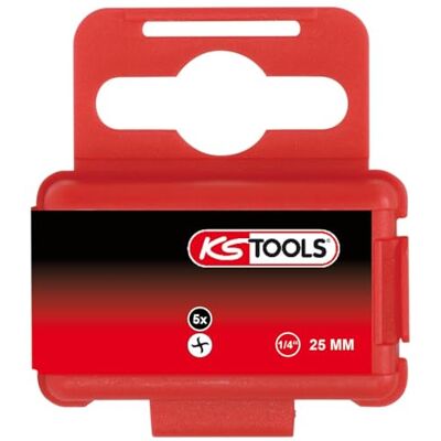 KS TOOLS 911.2905 Boîte de 5 Embouts de Vissage TORQ-SET®, L.25 mm 1/4'' 8 mm En Acier Spécial KS TOOLS 911.2905 Boîte de 5 Embouts de Vissage TORQ-SET®, L.25 mm 1/4'' 8 mm En Acier Spécial