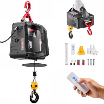 VEVOR Treuil électrique 2 en 1, capacité de charge de 500 kg, 1500 W, hauteur de levage de 7,6 m, vitesse de levage de 5 m/min, avec télécommande manuelle et sans fil pour usine, entrepôt et garage VEVOR Treuil électrique 2 en 1, capacité de charge de 500 kg, 1500 W, hauteur de levage de 7,6 m, vitesse de levage de 5 m/min, avec télécommande manuelle et sans fil pour usine, entrepôt et garage