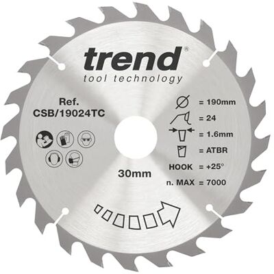 Lame de Scie Trend Craft - 190mm - 24T - 30mm - 1.55 - Lame de Scie Lame de Scie Trend Craft - 190mm - 24T - 30mm - 1.55 - Lame de Scie