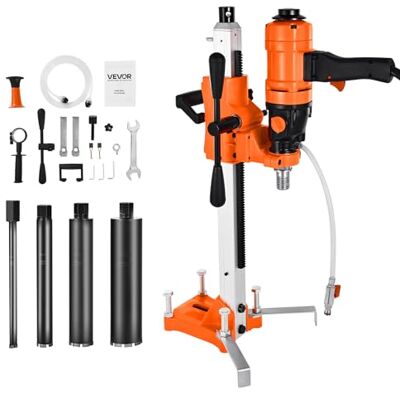 VEVOR Carotteuse pour béton Diamètre de perçage 200 mm Perceuse à noyau portable pour béton avec support, avec 4 forets de forage, 1000/2250 tr/min 2 vitesses 1500 W VEVOR Carotteuse pour béton Diamètre de perçage 200 mm Perceuse à noyau portable pour béton avec support, avec 4 forets de forage, 1000/2250 tr/min 2 vitesses 1500 W