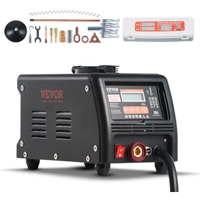 VEVOR Fer à souder à points, kit de réparation de bosses avec fer à souder pour prisonniers 3 kW, soudure par points automatique manuelle et 9 modes, extracteur de bosses pour voiture et camion VEVOR Fer à souder à points, kit de réparation de bosses avec fer à souder pour prisonniers 3 kW, soudure par points automatique manuelle et 9 modes, extracteur de bosses pour voiture et camion