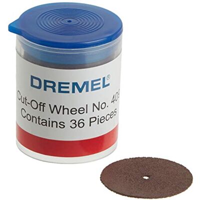 Dremel 409 Lot de 36 meules de tronçonnage de 23,8 mm de diamètre, 0,6 mm d'épaisseur de disque Dremel 409 Lot de 36 meules de tronçonnage de 23,8 mm de diamètre, 0,6 mm d'épaisseur de disque