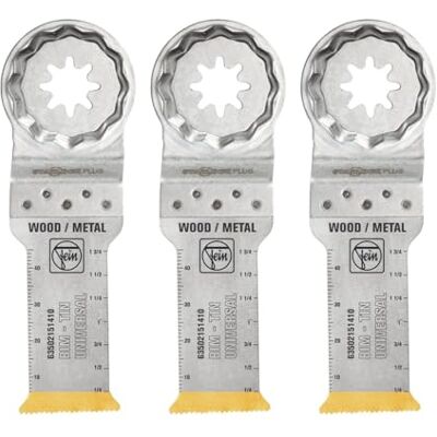 Fein Lame de scie E-Cut universelle bimétallique avec une longue durée de vie, pour coupes profondes, 3 Pce., Largeur 28 mm, Longueur 60 mm, Porte-outil StarlockPlus, avec revêtement en titane Fein Lame de scie E-Cut universelle bimétallique avec une longue durée de vie, pour coupes profondes, 3 Pce., Largeur 28 mm, Longueur 60 mm, Porte-outil StarlockPlus, avec revêtement en titane