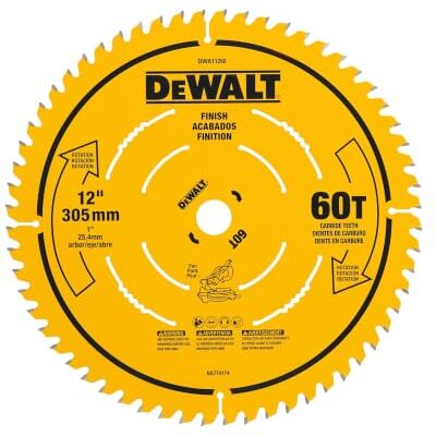 DeWalt Lame de scie à finition 60T de 30,5 cm (DWA11260) DeWalt Lame de scie à finition 60T de 30,5 cm (DWA11260)