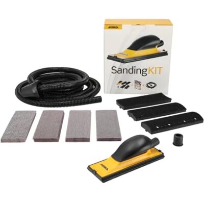 Mirka Kit de bloc manuel/ponceuse manuelle avec embouts convexes et concaves/pour bandes abrasives de 70 x 198 mm + 40 bandes abrasives Abranet, tuyau d'aspiration de 4 m, adaptateur Mirka Kit de bloc manuel/ponceuse manuelle avec embouts convexes et concaves/pour bandes abrasives de 70 x 198 mm + 40 bandes abrasives Abranet, tuyau d'aspiration de 4 m, adaptateur