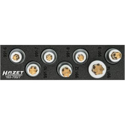 Hazet Ribe-CV 163-700/7 Lot de 7 douilles profilés biseautés 1/2 Hazet Ribe-CV 163-700/7 Lot de 7 douilles profilés biseautés 1/2