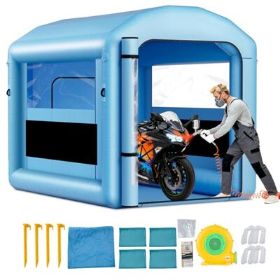 VEVOR Cabine de peinture gonflable 3 x 2,5 x 2,5 m, tente cabine de peinture avec souffleur 550 W et système de filtre à air, toit rond, tissu Oxford 210D, peinture par pulvérisation pour pièces VEVOR Cabine de peinture gonflable 3 x 2,5 x 2,5 m, tente cabine de peinture avec souffleur 550 W et système de filtre à air, toit rond, tissu Oxford 210D, peinture par pulvérisation pour pièces