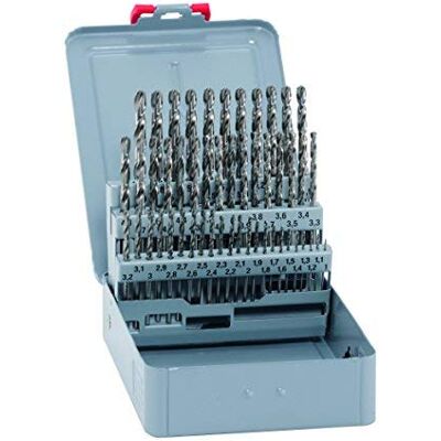 Alpen Lot de 50 forets hélicoïdaux HSS Cobalt KM 50 Alliage de cobalt, auto-centrant et précis Pour percer des matériaux avec une teneur en alliage plus élevée et une résistance supérieure à 800 N/mm² Diamètre : 1 à 5,9 mm Alpen Lot de 50 forets hélicoïdaux HSS Cobalt KM 50 Alliage de cobalt, auto-centrant et précis Pour percer des matériaux avec une teneur en alliage plus élevée et une résistance supérieure à 800 N/mm² Diamètre : 1 à 5,9 mm