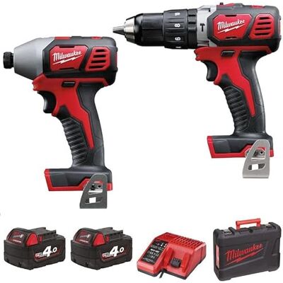 Milwaukee M18 BPP2C-402 C Lot de 2 perceuses Milwaukee M18 BPP2C-402 C Lot de 2 perceuses
