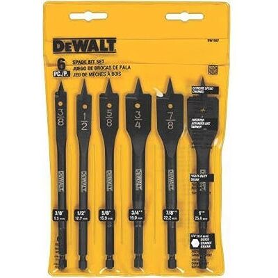 DeWalt DW1587 Assortiment de forets à 6 embouts 3/8" à 2,5 cm DeWalt DW1587 Assortiment de forets à 6 embouts 3/8" à 2,5 cm