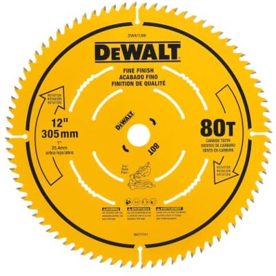 DeWalt Lame de scie à finition fine 80T de 30,5 cm (DWA11280) DeWalt Lame de scie à finition fine 80T de 30,5 cm (DWA11280)