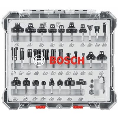 Bosch RBS030MBS Set di punte per router in legno duro con punta in metallo duro, 30 pezzi Bosch RBS030MBS Set di punte per router in legno duro con punta in metallo duro, 30 pezzi