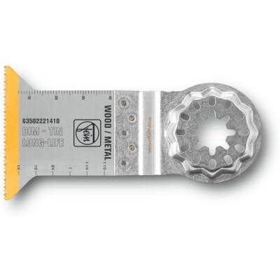 Fein Lame de scie E-Cut Long-Life bimétallique avec une longue durée de vie, lame de scie pour coupes profondes,5 Pce., Largeur 50 mm, Longueur 50 mm, Porte-outil Starlock, avec revêtement en titane Fein Lame de scie E-Cut Long-Life bimétallique avec une longue durée de vie, lame de scie pour coupes profondes,5 Pce., Largeur 50 mm, Longueur 50 mm, Porte-outil Starlock, avec revêtement en titane
