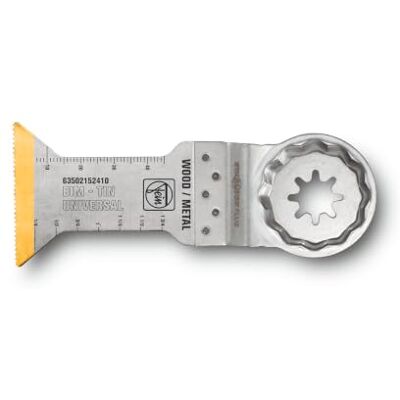 Fein Lame de scie E-Cut universelle bimétallique avec une longue durée de vie, pour coupes profondes, 5 Pce., Largeur 44 mm, Longueur 60 mm, Porte-outil StarlockPlus, avec revêtement en titane Fein Lame de scie E-Cut universelle bimétallique avec une longue durée de vie, pour coupes profondes, 5 Pce., Largeur 44 mm, Longueur 60 mm, Porte-outil StarlockPlus, avec revêtement en titane