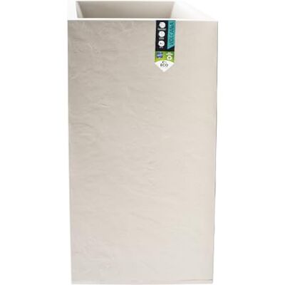 EDA Bac à Fleurs Carré Haut Volcania 31 L Décor Imitation Pierre Double Paroi Zone de Rétention d'eau 39,5 x 39,5 x 80 cm Beige Calcaire EDA Bac à Fleurs Carré Haut Volcania 31 L Décor Imitation Pierre Double Paroi Zone de Rétention d'eau 39,5 x 39,5 x 80 cm Beige Calcaire