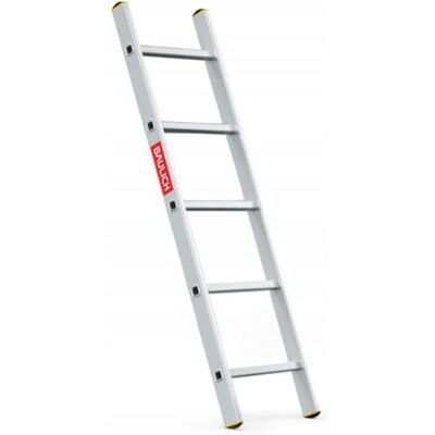 BAULICH Echelle Aluminium 1x5 Professionnelle, pour la Maison, Le Jardin, Les Travaux de Rénovation, la Ferme, Pieds Antidérapants, Échelons Rainurés, 2 kg, avec Crochet BAULICH Echelle Aluminium 1x5 Professionnelle, pour la Maison, Le Jardin, Les Travaux de Rénovation, la Ferme, Pieds Antidérapants, Échelons Rainurés, 2 kg, avec Crochet
