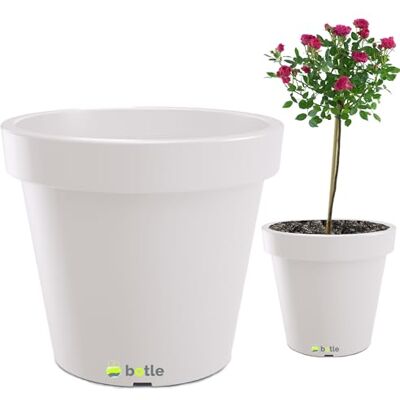 botle Grand pot de fleurs 58 cm x 52,2 cm Blanc Roulettes de transport En plastique botle Grand pot de fleurs 58 cm x 52,2 cm Blanc Roulettes de transport En plastique