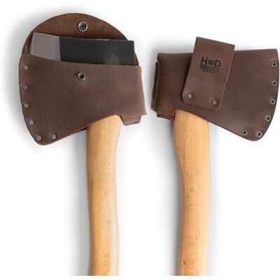 Hide & Drink , Étui pour tête de hache de 3,8 cm en cuir pleine fleur, fait à la main (marron bourbon) Hide & Drink , Étui pour tête de hache de 3,8 cm en cuir pleine fleur, fait à la main (marron bourbon)