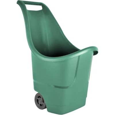 Serinova Chariot de jardin, chariot polyvalent, brouette pour patio et jardin, capacité 50 litres, 64 x 47 x 84 cm, couleur grise (BAHA-Yesil) Serinova Chariot de jardin, chariot polyvalent, brouette pour patio et jardin, capacité 50 litres, 64 x 47 x 84 cm, couleur grise (BAHA-Yesil)