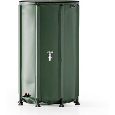 WilTec Récupérateur eau de pluie pliable 500 litres, citerne souple en PVC avec fermeture éclair, robinet et couvercle, réservoir irrigation jardin WilTec Récupérateur eau de pluie pliable 500 litres, citerne souple en PVC avec fermeture éclair, robinet et couvercle, réservoir irrigation jardin