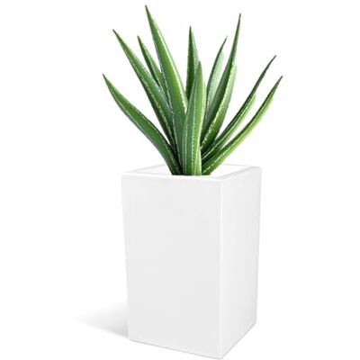 Kloris Bac à fleurs rectangulaire moderne en polyéthylène 30 x 30 cm, 50 cm, profondeur 24 cm, blanc de haute qualité, fabriqué en Italie Kloris Bac à fleurs rectangulaire moderne en polyéthylène 30 x 30 cm, 50 cm, profondeur 24 cm, blanc de haute qualité, fabriqué en Italie